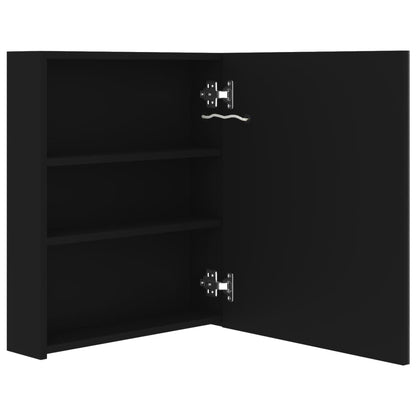 vidaXL LED Bathroom Mirror Cabinet Black 50x14x60 cm