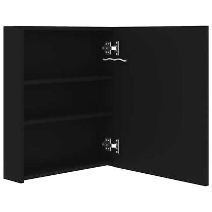 326480 vidaXL LED Bathroom Mirror Cabinet Black 50x14x60 cm