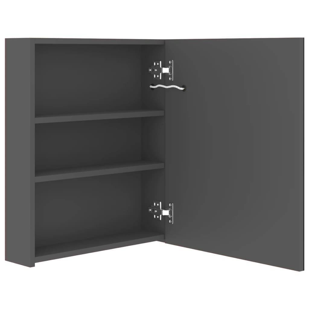 vidaXL LED Bathroom Mirror Cabinet Grey 50x14x60 cm