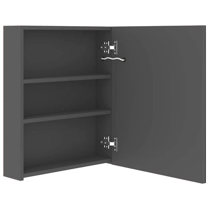 326482 vidaXL LED Bathroom Mirror Cabinet Grey 50x14x60 cm