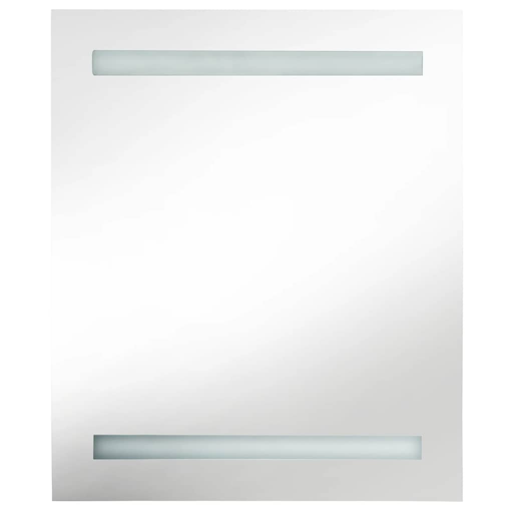 vidaXL LED Bathroom Mirror Cabinet Shining Grey 50x14x60 cm