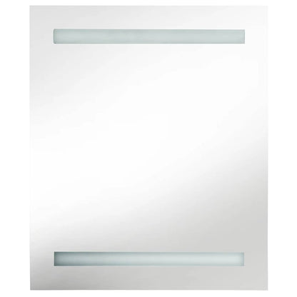 vidaXL LED Bathroom Mirror Cabinet Shining Grey 50x14x60 cm