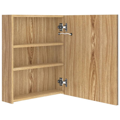 vidaXL LED Bathroom Mirror Cabinet Oak 50x14x60 cm