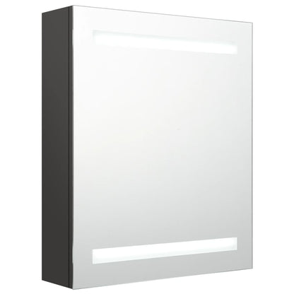 326487 vidaXL LED Bathroom Mirror Cabinet Anthracite 50x14x60 cm