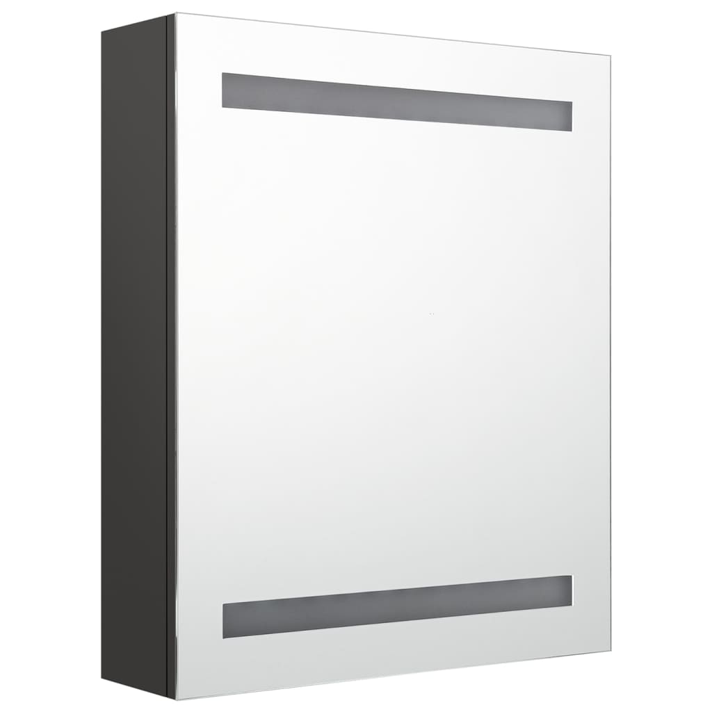 vidaXL LED Bathroom Mirror Cabinet Anthracite 50x14x60 cm