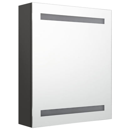 vidaXL LED Bathroom Mirror Cabinet Anthracite 50x14x60 cm