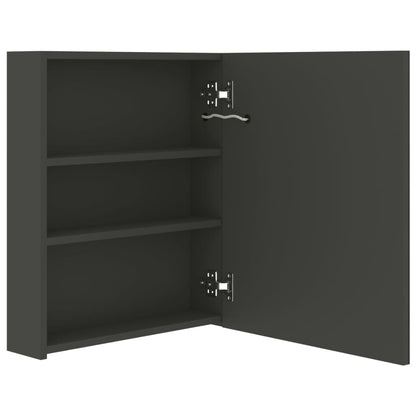 vidaXL LED Bathroom Mirror Cabinet Anthracite 50x14x60 cm