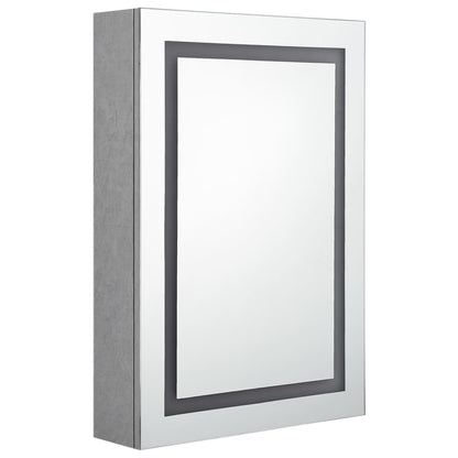 326488 vidaXL LED Bathroom Mirror Cabinet Concrete Grey 50x13x70 cm