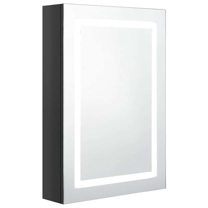 326489 vidaXL LED Bathroom Mirror Cabinet Shining Black 50x13x70 cm