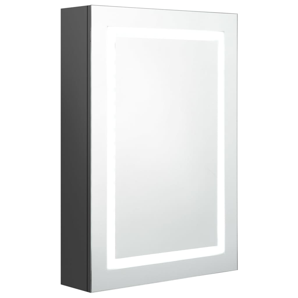 vidaXL LED Bathroom Mirror Cabinet Grey 50x13x70 cm