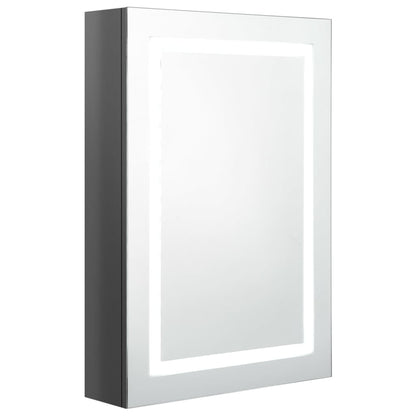326491 vidaXL LED Bathroom Mirror Cabinet Shining Grey 50x13x70 cm