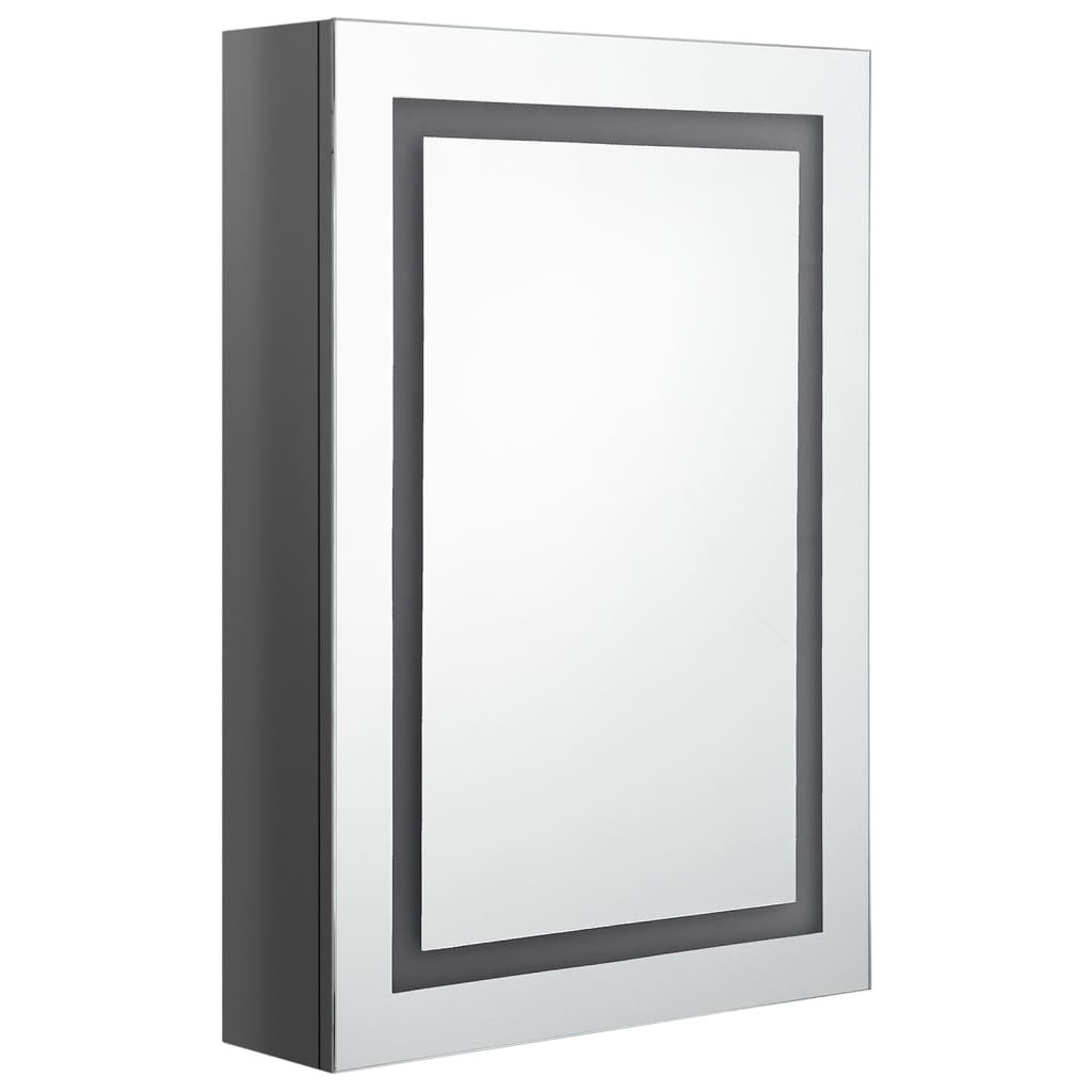 vidaXL LED Bathroom Mirror Cabinet Shining Grey 50x13x70 cm