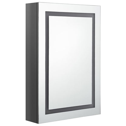 vidaXL LED Bathroom Mirror Cabinet Shining Grey 50x13x70 cm