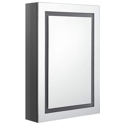 326491 vidaXL LED Bathroom Mirror Cabinet Shining Grey 50x13x70 cm
