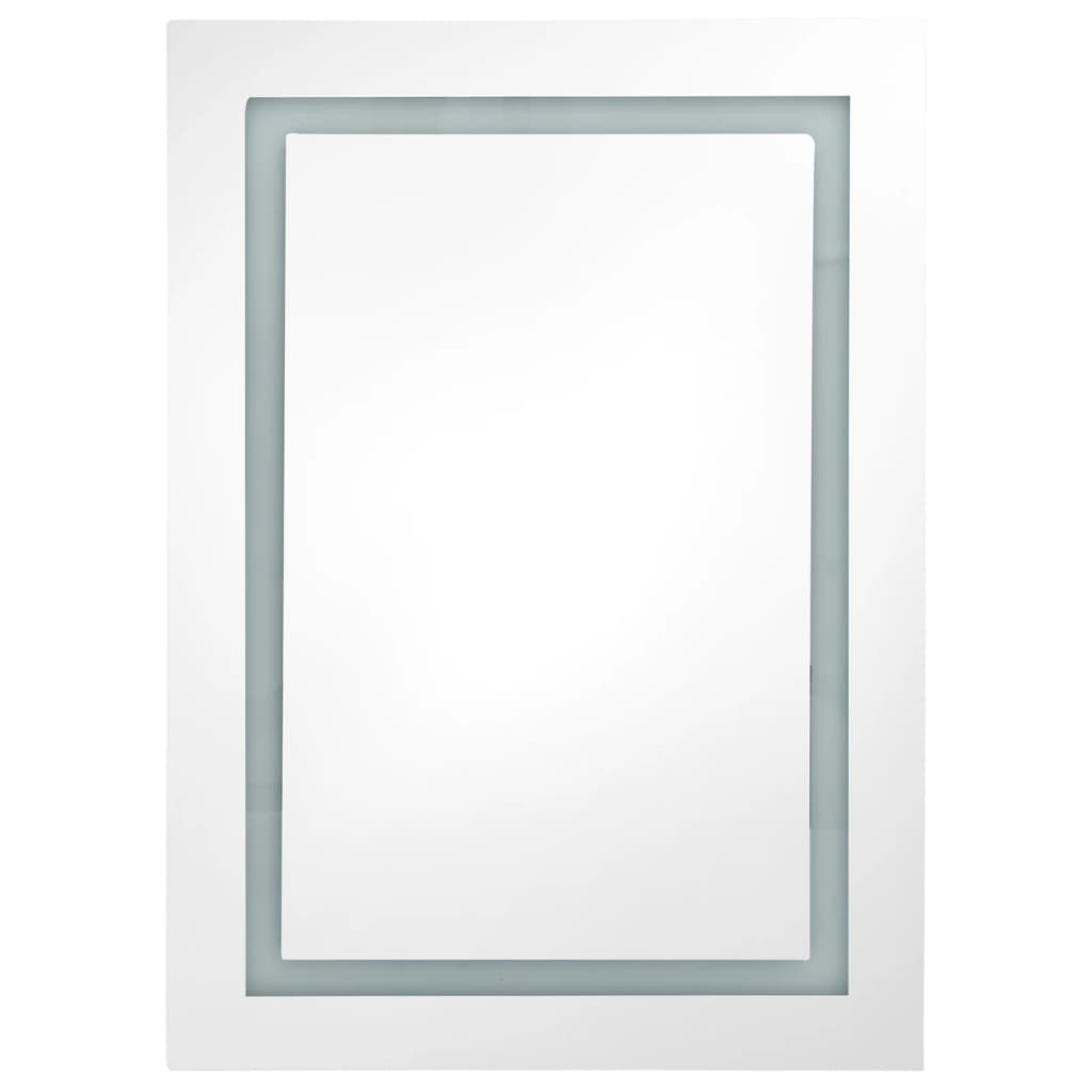 vidaXL LED Bathroom Mirror Cabinet Shining Grey 50x13x70 cm