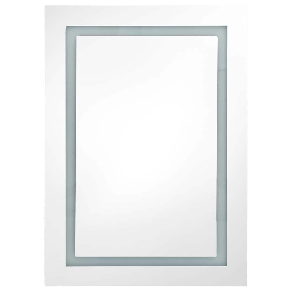 326491 vidaXL LED Bathroom Mirror Cabinet Shining Grey 50x13x70 cm