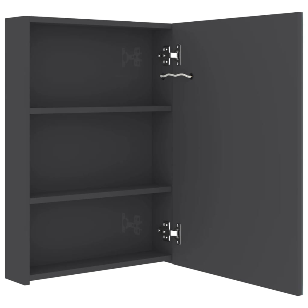 vidaXL LED Bathroom Mirror Cabinet Shining Grey 50x13x70 cm