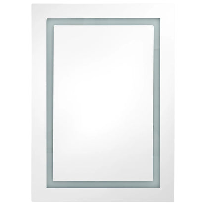 vidaXL LED Bathroom Mirror Cabinet Oak 50x13x70 cm