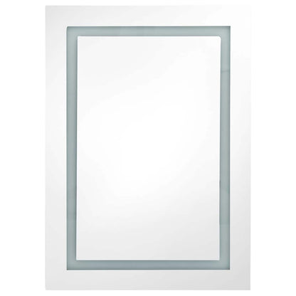 326492 vidaXL LED Bathroom Mirror Cabinet Oak 50x13x70 cm