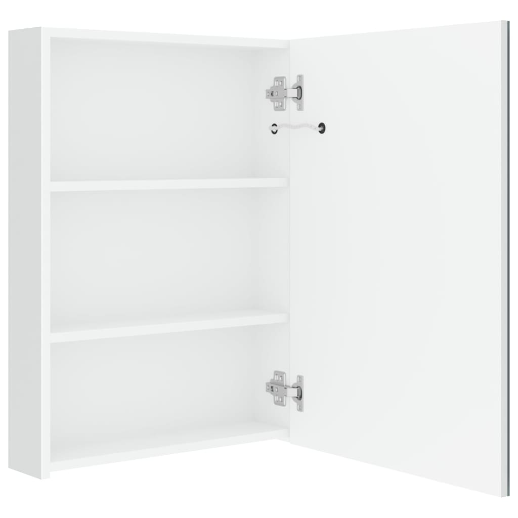 vidaXL LED Bathroom Mirror Cabinet Shining White 50x13x70 cm