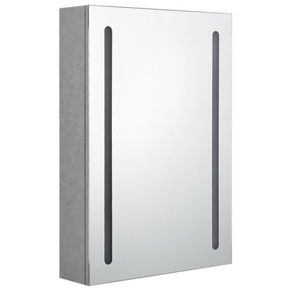 vidaXL LED Bathroom Mirror Cabinet Concrete Grey 50x13x70 cm