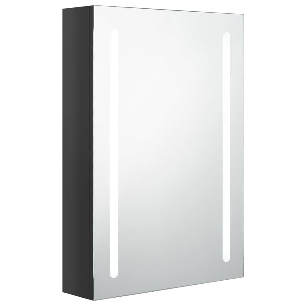vidaXL Bathroom Cabinet | Shining black | MDF with melamine finish, glass