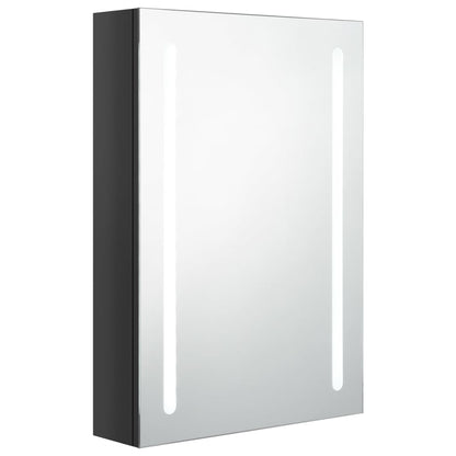 vidaXL Bathroom Cabinet | Shining black | MDF with melamine finish, glass