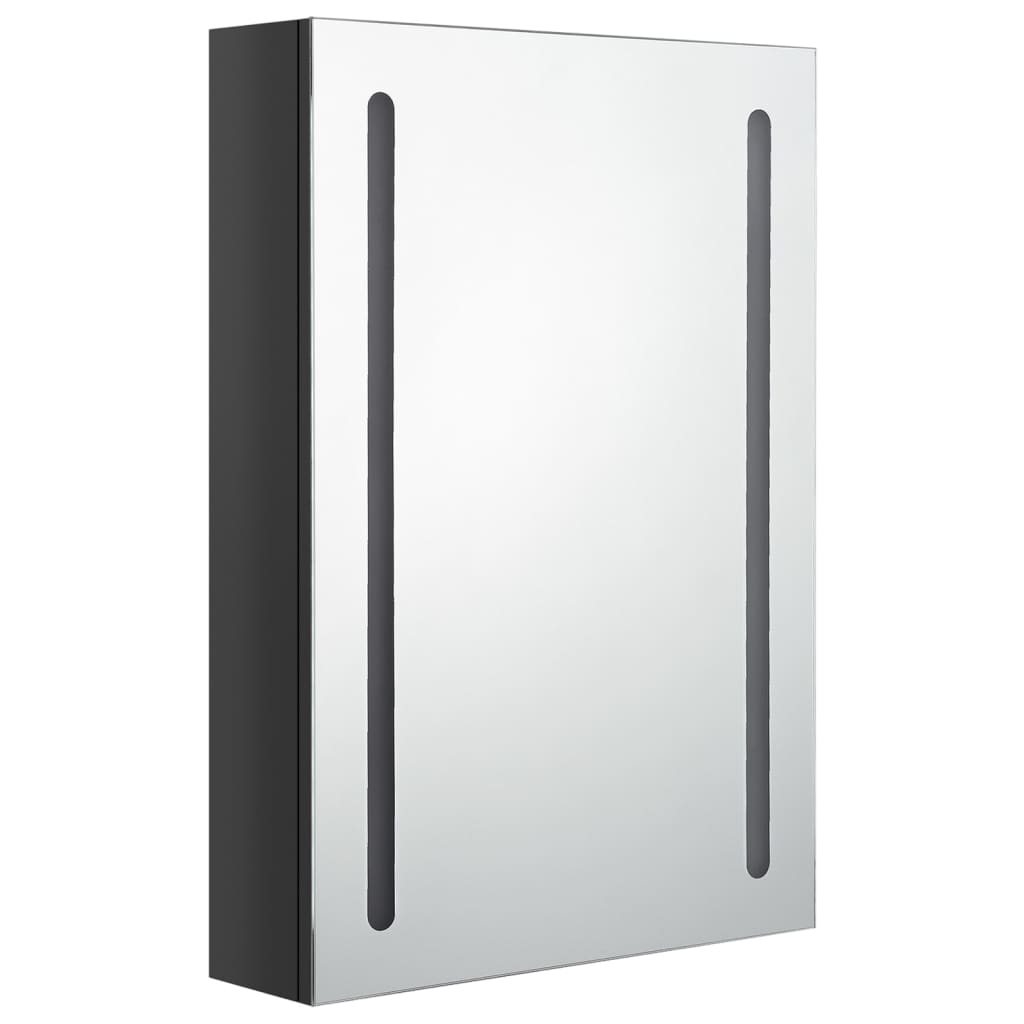 vidaXL Bathroom Cabinet | Shining black | MDF with melamine finish, glass