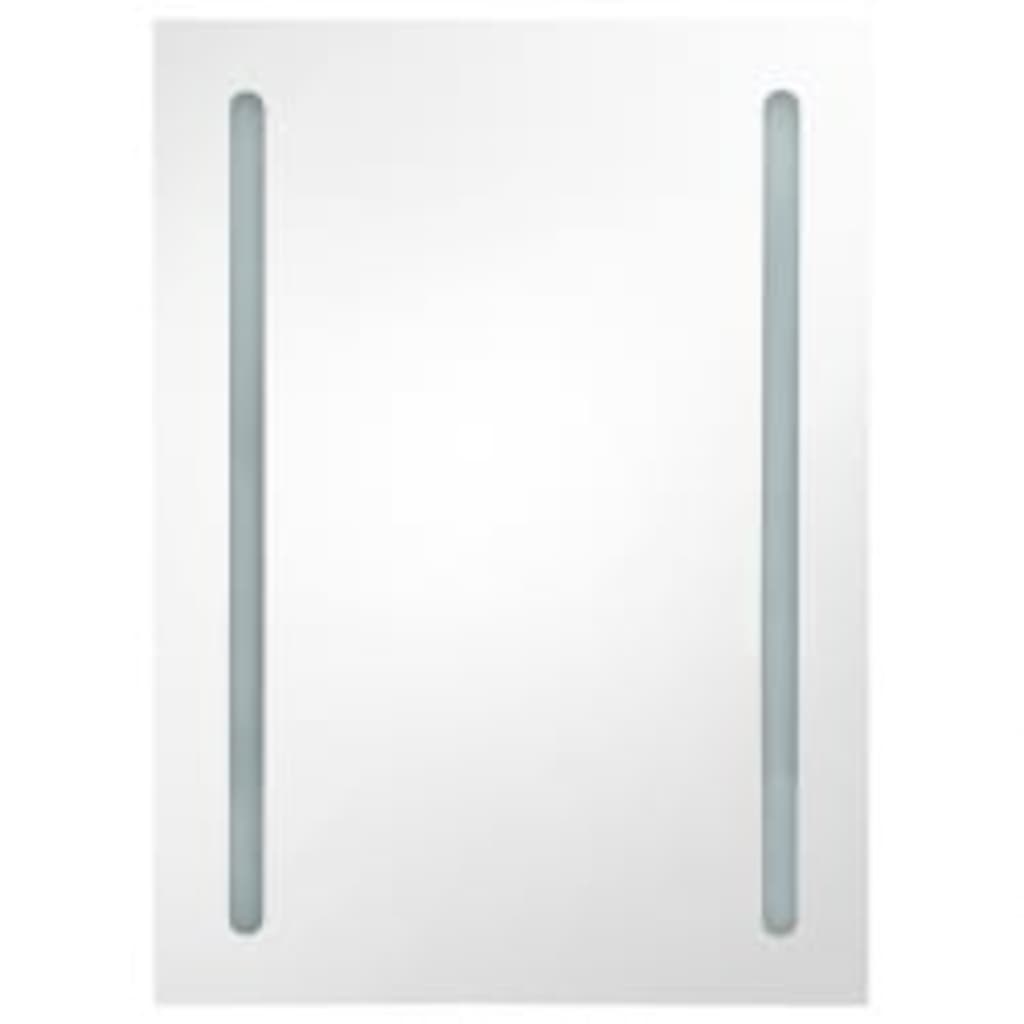vidaXL Bathroom Cabinet | Shining black | MDF with melamine finish, glass