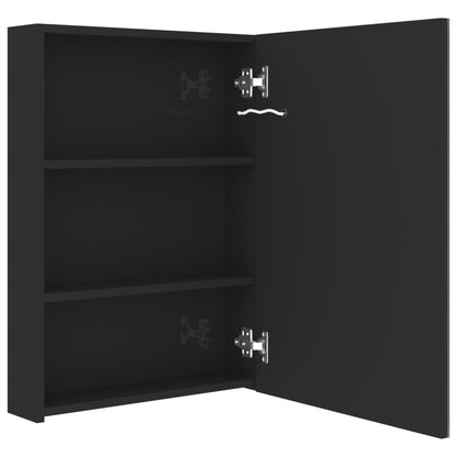 vidaXL Bathroom Cabinet | Shining black | MDF with melamine finish, glass