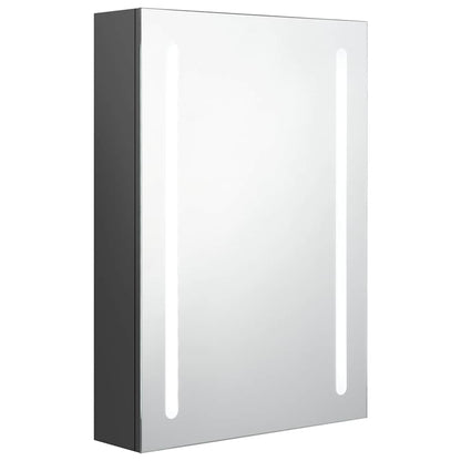 326497 vidaXL LED Bathroom Mirror Cabinet Grey 50x13x70 cm