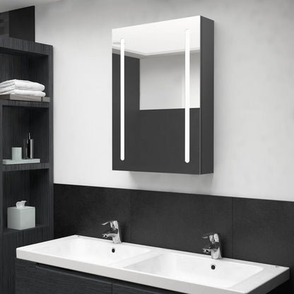 vidaXL Bathroom Cabinet | Grey | MDF with Melamine Finish, Glass | Medium