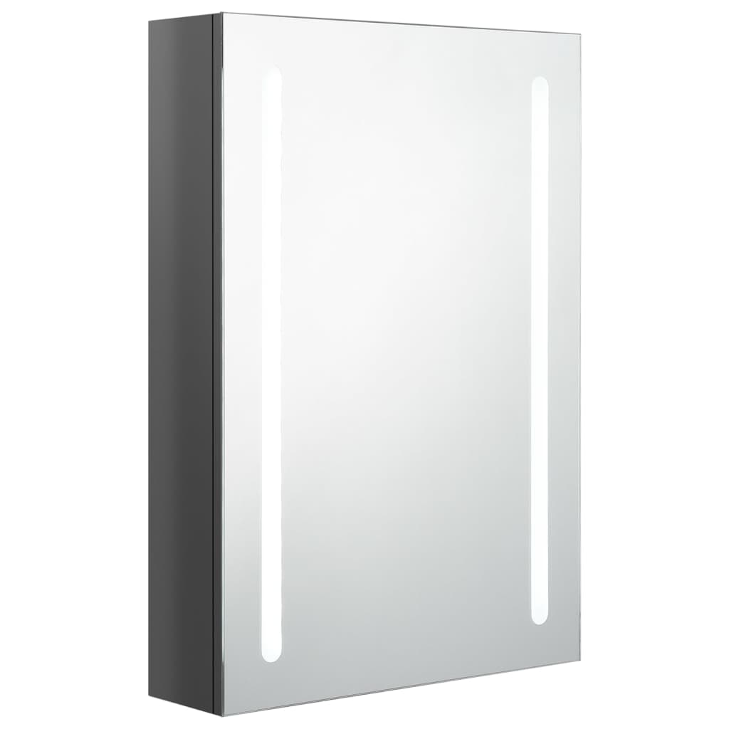 vidaXL Bathroom Cabinet | Shining Grey | MDF in melamine finish, glass