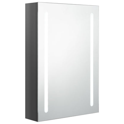 vidaXL Bathroom Cabinet | Shining Grey | MDF in melamine finish, glass
