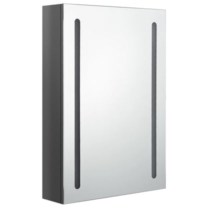 vidaXL Bathroom Cabinet | Shining Grey | MDF in melamine finish, glass