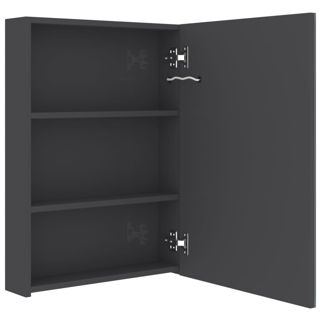 vidaXL Bathroom Cabinet | Shining Grey | MDF in melamine finish, glass