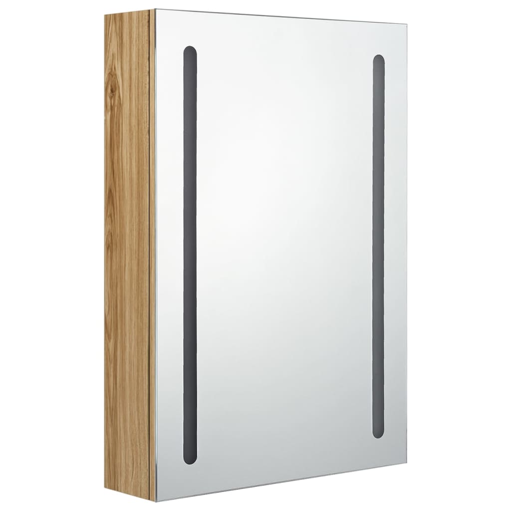 vidaXL Bathroom Cabinet | Oak | MDF with Melamine Finish, Glass | 50x13x70 cm