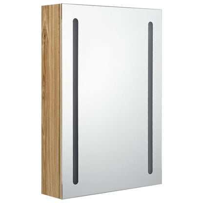 vidaXL Bathroom Cabinet | Oak | MDF with Melamine Finish, Glass | 50x13x70 cm
