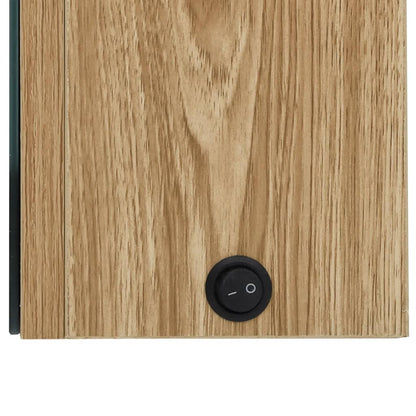 vidaXL Bathroom Cabinet | Oak | MDF with Melamine Finish, Glass | 50x13x70 cm