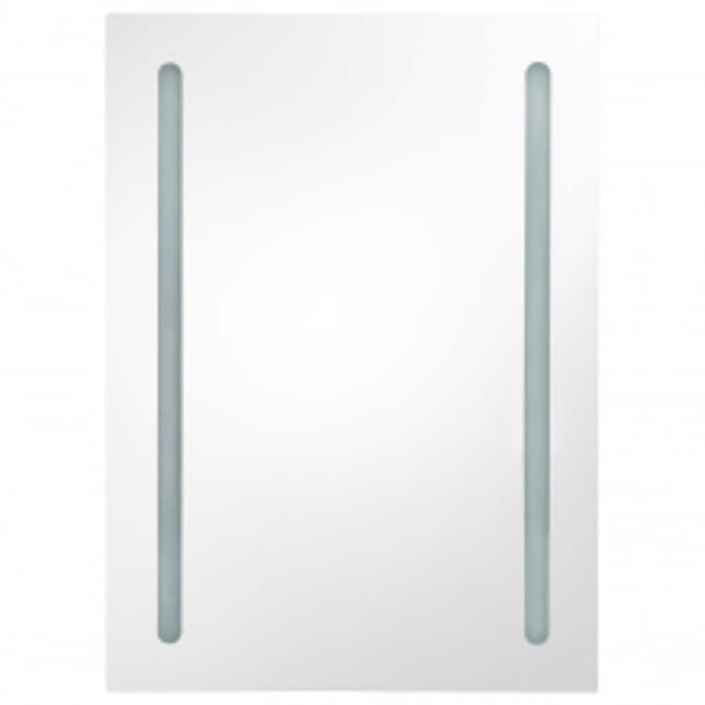 326500 vidaXL LED Bathroom Mirror Cabinet White and Oak 50x13x70 cm