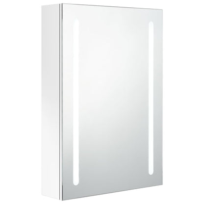 vidaXL Bathroom Cabinet | Shining White | MDF with melamine finish, glass