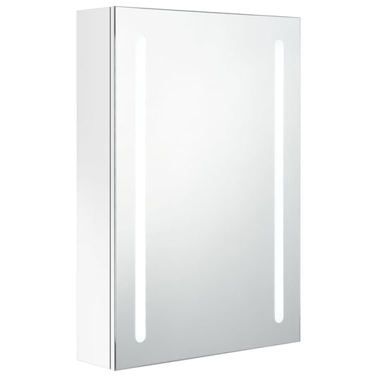 vidaXL Bathroom Cabinet | Shining White | MDF with melamine finish, glass