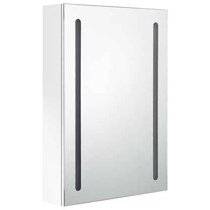 vidaXL Bathroom Cabinet | Shining White | MDF with melamine finish, glass