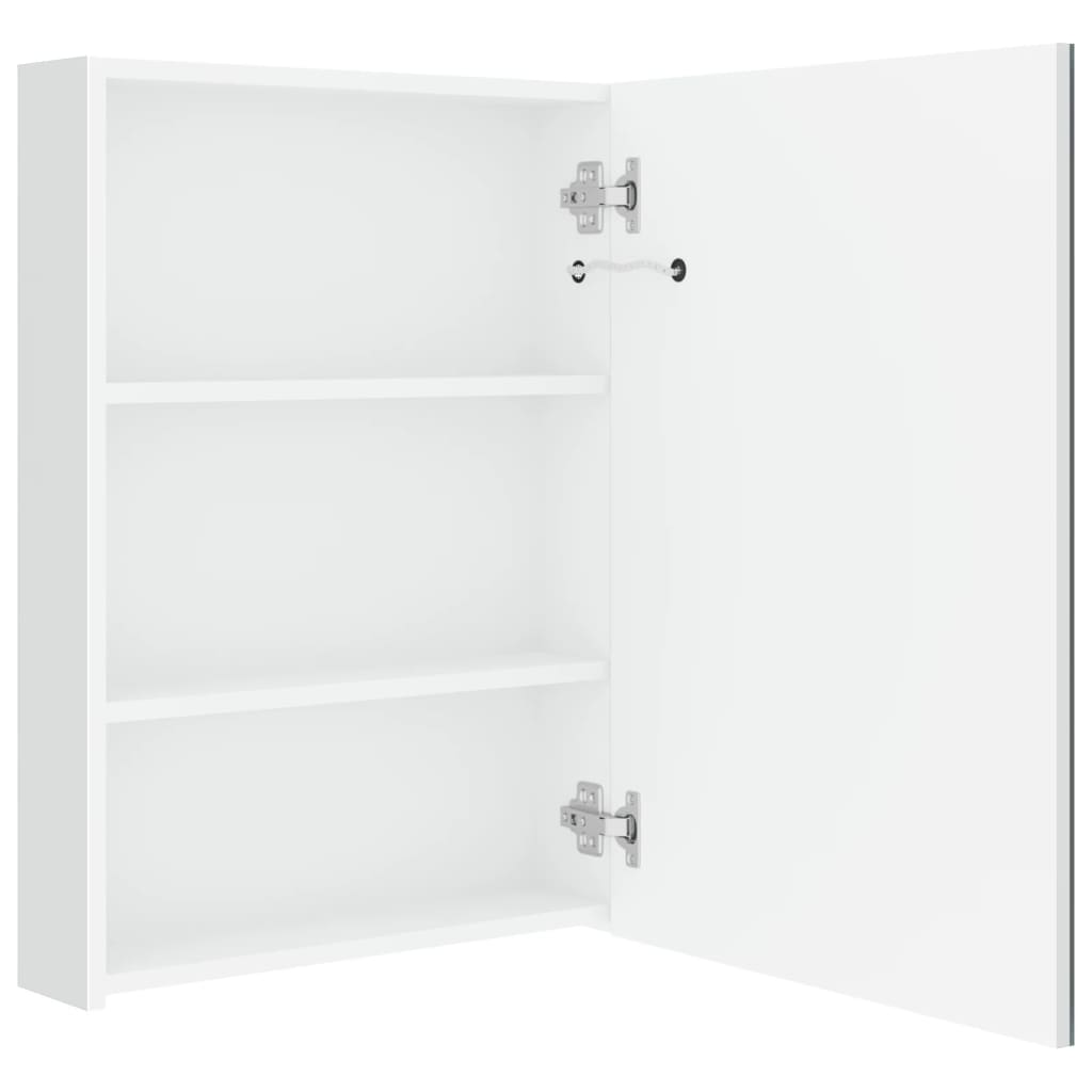 vidaXL Bathroom Cabinet | Shining White | MDF with melamine finish, glass