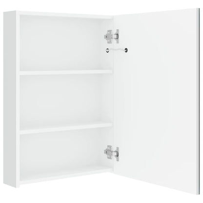 vidaXL Bathroom Cabinet | Shining White | MDF with melamine finish, glass