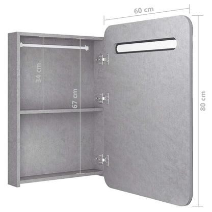 vidaXL Bathroom Cabinet | Concrete grey | MDF with melamine finish, glass