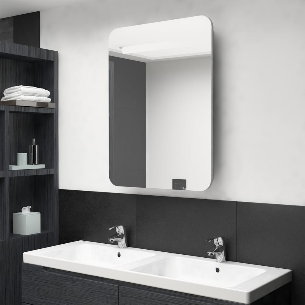 vidaXL Bathroom Cabinet | Concrete grey | MDF with melamine finish, glass