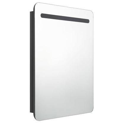 vidaXL LED Bathroom Mirror Cabinet Shining Black 60x11x80 cm