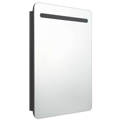 326504 vidaXL LED Bathroom Mirror Cabinet Shining Black 60x11x80 cm