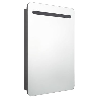 vidaXL LED Bathroom Mirror Cabinet Grey 60x11x80 cm